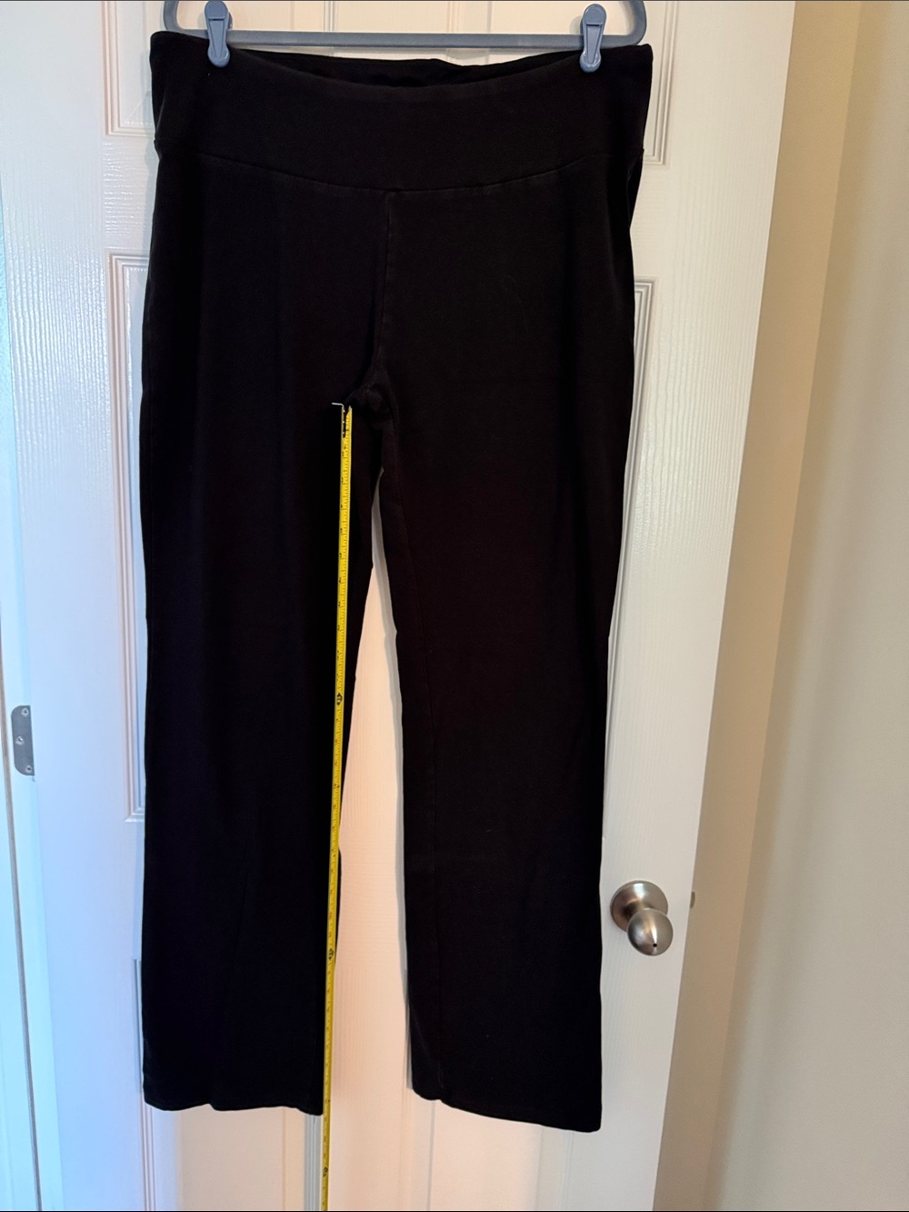 Avenue Black Wide-Leg Track Pants